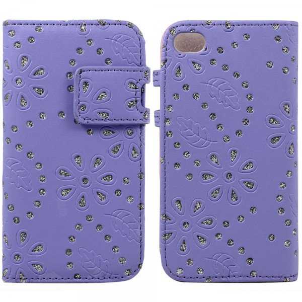 Wholesale iPhone 5C Diamond Flip Leather Wallet Case (Purple)